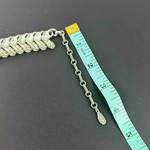 Vintage silver leaf 50’s choker necklace - Picture 6 of 7